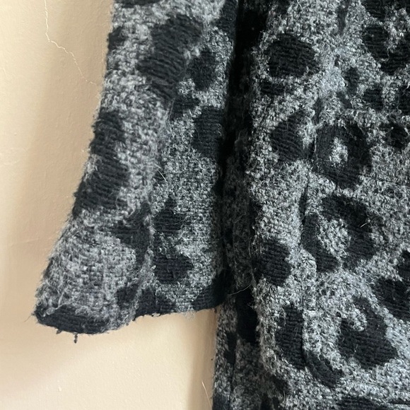 Madewell gray leopard print sweater button up coat jacket with lapel - Picture 6 of 16